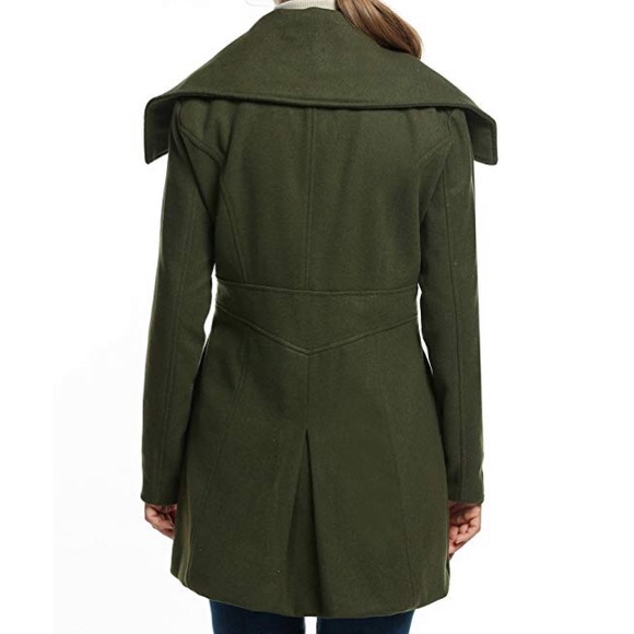 Women's Double Breasted Wool Blend Coat - Picture 2 of 8